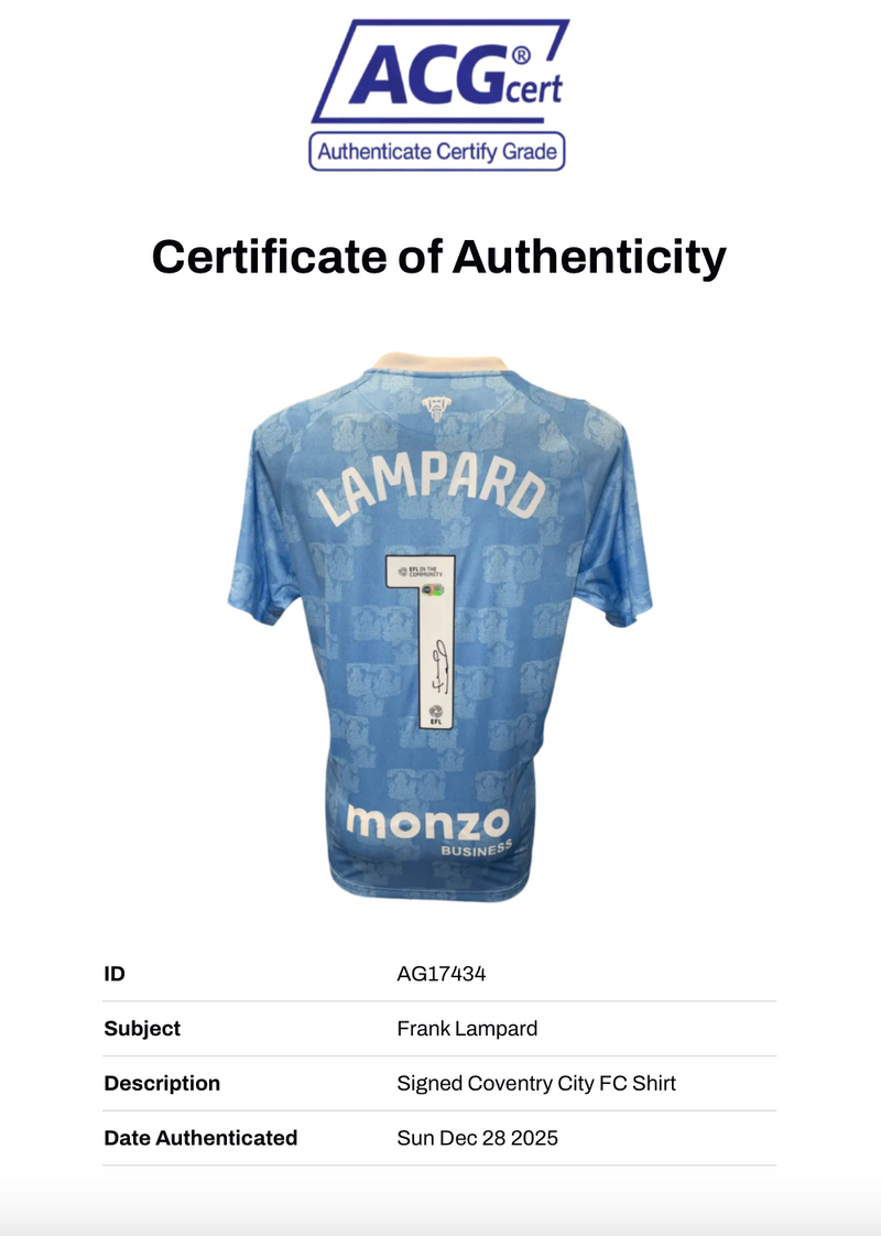 FRANK LAMPARD SIGNED COVENTRY CITY 2025/26 HOME SHIRT (ACG CERT AG17434)-2
