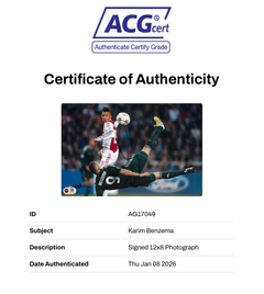 KARIM BENZEMA SIGNED REAL MADRID 12x8 PHOTO (ACG CERT AG17049)-2