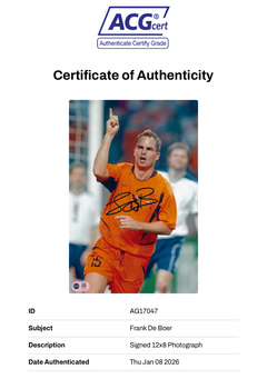 FRANK DE BOER SIGNED NETHERLANDS 12x8 PHOTO (ACG CERT AG17047)-2