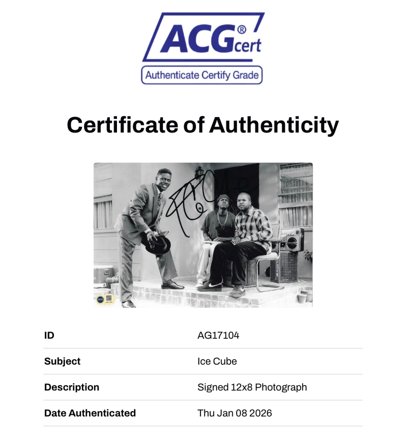 ICE CUBE SIGNED FRIDAY MOVIE 12x8 PHOTO (ACG CERT AG17104)-2