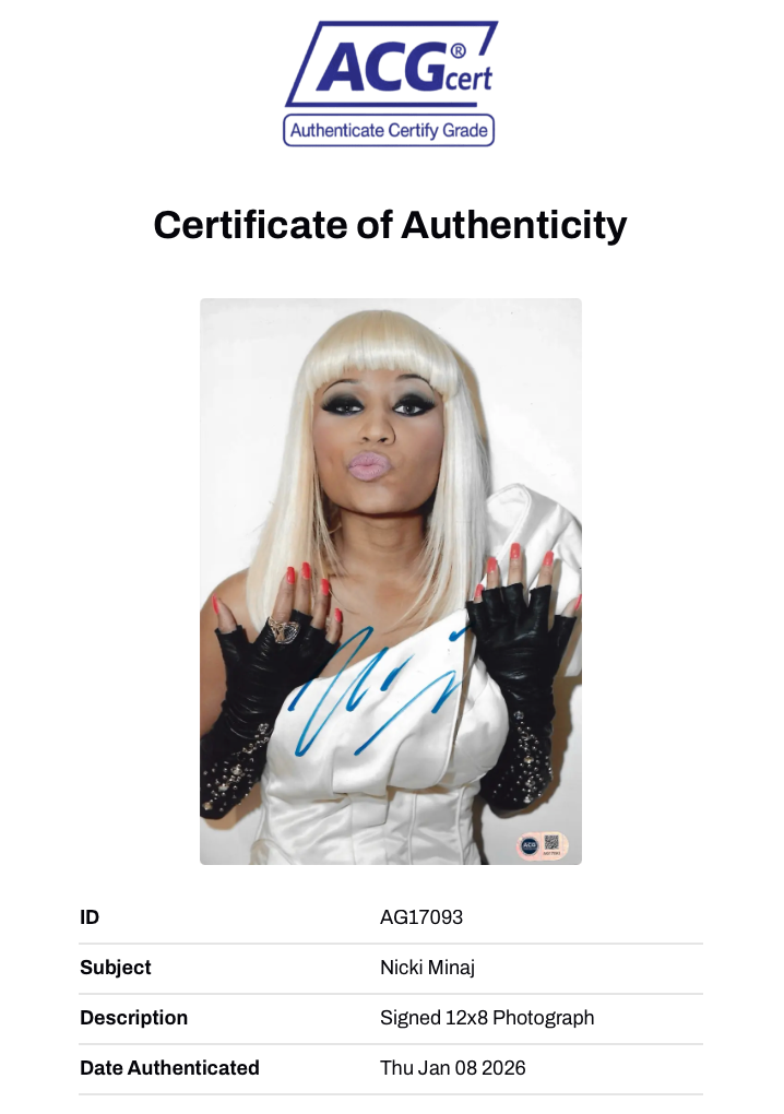 NICKI MINAJ SIGNED RAPPER PINK FRIDAY 12x8 PHOTO (ACG CERT AG17093)-2