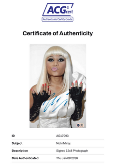 NICKI MINAJ SIGNED RAPPER PINK FRIDAY 12x8 PHOTO (ACG CERT AG17093)-2