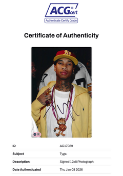 TYGA SIGNED RAPPER YOUNG MONEY 12x8 PHOTO (ACG CERT AG17089)-2