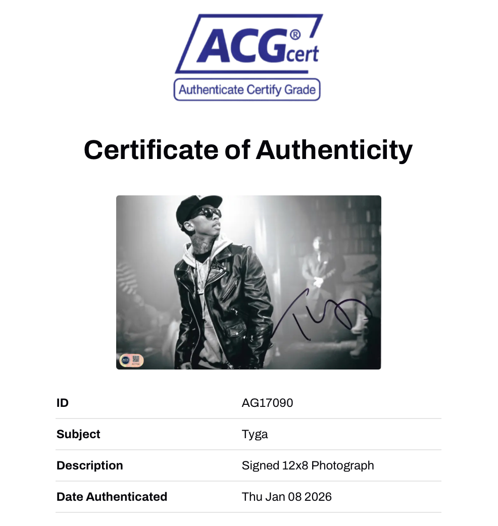 TYGA SIGNED RAPPER YOUNG MONEY 12x8 PHOTO (ACG CERT AG17090)-2