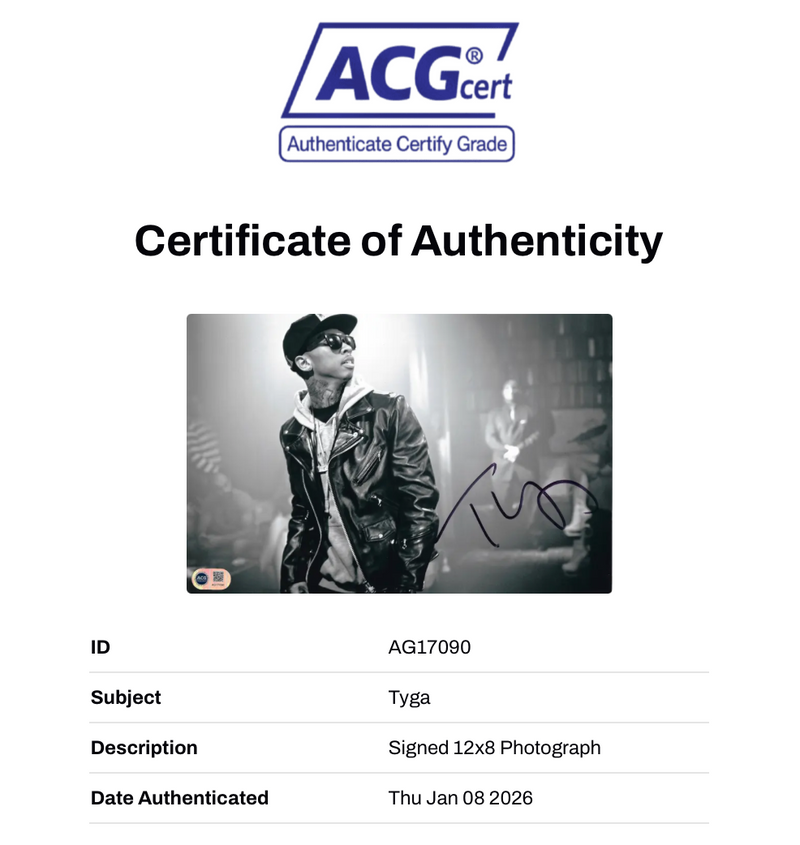 TYGA SIGNED RAPPER YOUNG MONEY 12x8 PHOTO (ACG CERT AG17090)-2