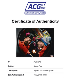 AARON PAUL SIGNED BREAKING BAD JESSE PINKMAN 14X11 PHOTO (ACG CERT AG17340)-2