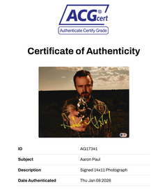 AARON PAUL SIGNED BREAKING BAD JESSE PINKMAN 14X11 PHOTO (ACG CERT AG17341)-2