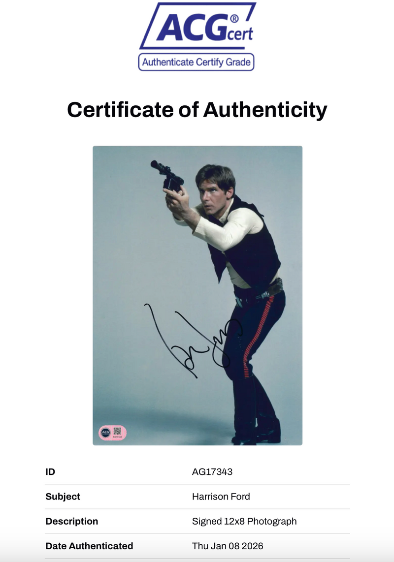 HARRISON FORD SIGNED STAR WARS 12X8 PHOTO (ACG CERT AG17343)-2