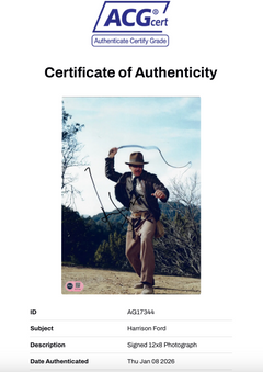 HARRISON FORD SIGNED INDIANA JONES 12X8 PHOTO (ACG CERT AG17344)-2