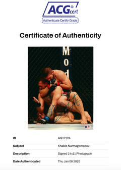 KHABIB NURMAGOMEDOV SIGNED THE EAGLE UFC 14x11 PHOTO (ACG CERT AG17124)-2