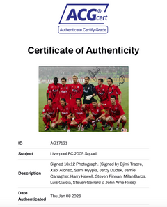 LIVERPOOL FC SIGNED ISTANBUL 2005 STARTING XI 16x12 PHOTO (ACG CERT AG17121)-2