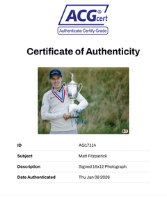 MATT FITZPATRICK SIGNED 16X12 US OPEN WINNER GOLF PHOTO (ACG CERT AG17114)-2