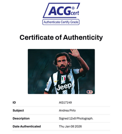 ANDREA PIRLO SIGNED JUVENTUS LEGEND 12x8 PHOTO (ACG CERT AG17149)-2