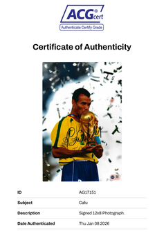 CAFU SIGNED BRAZIL WORLD CUP WINNER LEGEND 12x8 PHOTO (ACG CERT AG17151)-2
