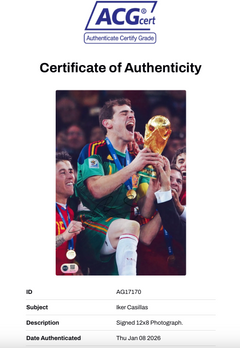 IKER CASILLAS SIGNED SPAIN 2010 WORLD CUP WINNERS 12X8 PHOTO (ACG CERT AG17170)-2
