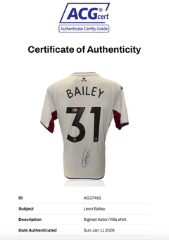 LEON BAILEY SIGNED 21/22 ASTON VILLA AWAY SHIRT (ACG CERT AG17481)-2
