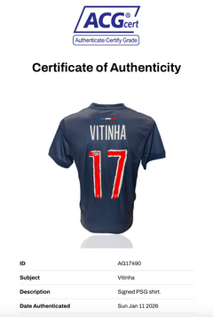 VITINHA SIGNED 2024/25 PARIS SAINT-GERMAIN PSG UCL HOME SHIRT (ACG CERT AG17490)-2