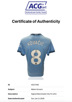 MATEO KOVACIC SIGNED 2024/25 MANCHESTER CITY HOME SHIRT (ACG CERT AG17498)-2