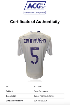 FABIO CANNAVARO SIGNED REAL MADRID 2007/08 HOME SHIRT (ACG CERT AG17496)-2