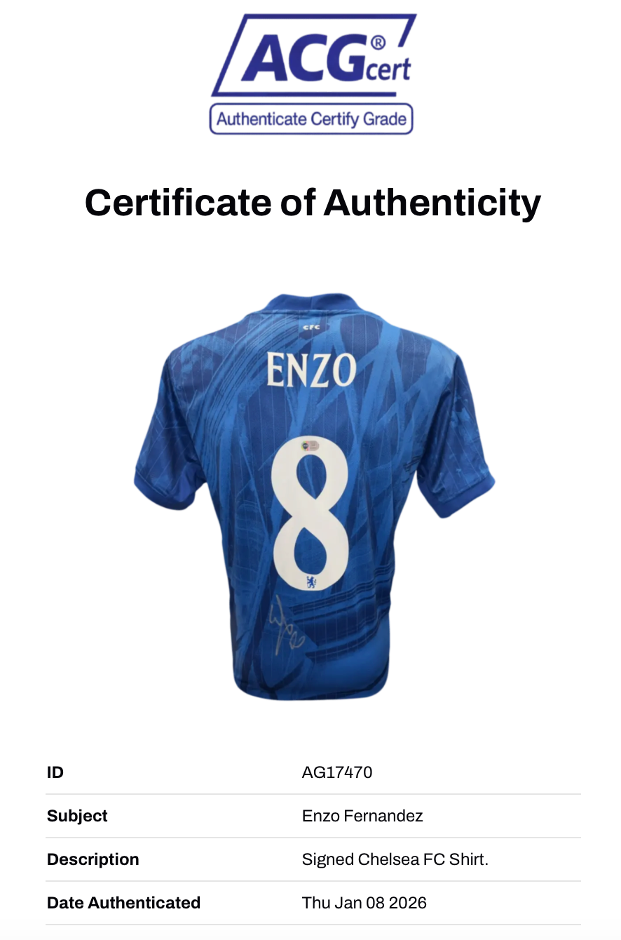 ENZO FERNANDEZ SIGNED CHELSEA FC 2025/26 HOME SHIRT (ACG CERT AG17470)