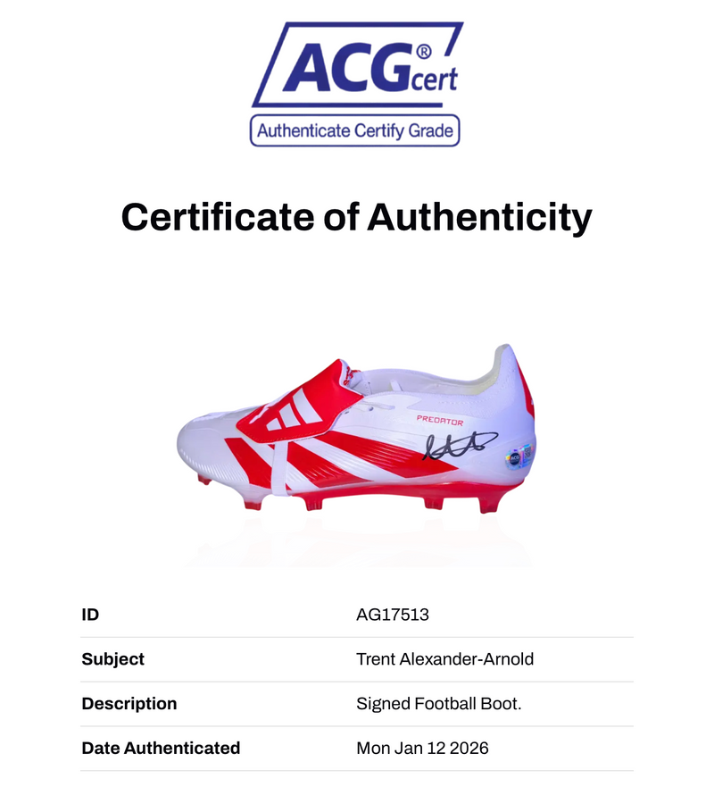 TRENT ALEXANDER-ARNOLD SIGNED ADIDAS PREDATOR FOOTBALL BOOT (ACG CERT AG17513)-2