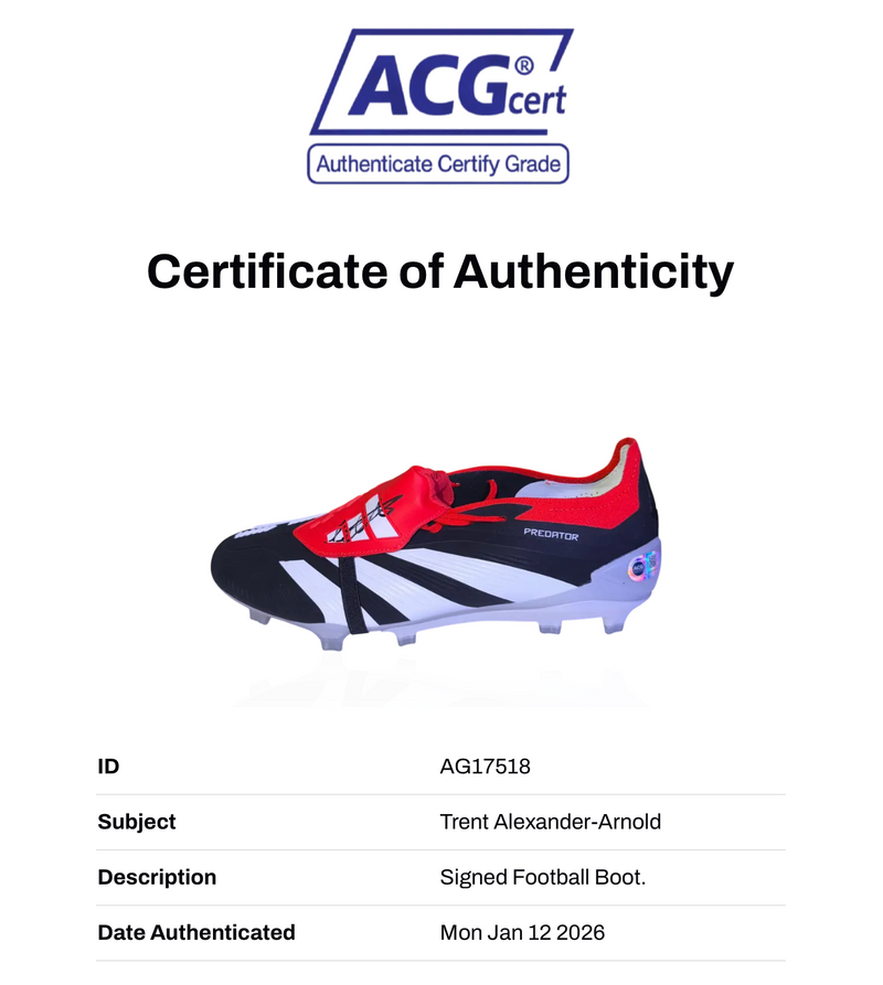 TRENT ALEXANDER-ARNOLD SIGNED ADIDAS PREDATOR BOOT (ACG CERT AG17518)-2