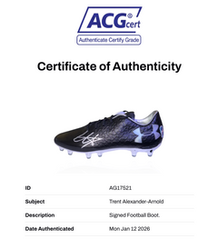 TRENT ALEXANDER-ARNOLD SIGNED UNDER ARMOUR FOOTBALL BOOT (ACG CERT AG17521)-2