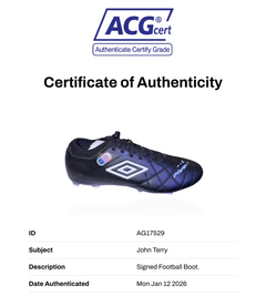 JOHN TERRY SIGNED UMBRO SPECIALI CHELSEA LEGEND FOOTBALL BOOT (ACG CERT AG17529)-2