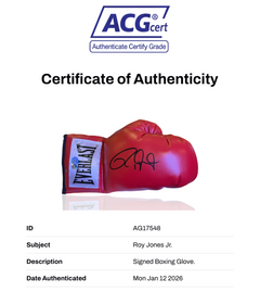 ROY JONES JR SIGNED RED EVERLAST AUTOGRAPH BOXING GLOVE (ACG CERT AG17548)-2