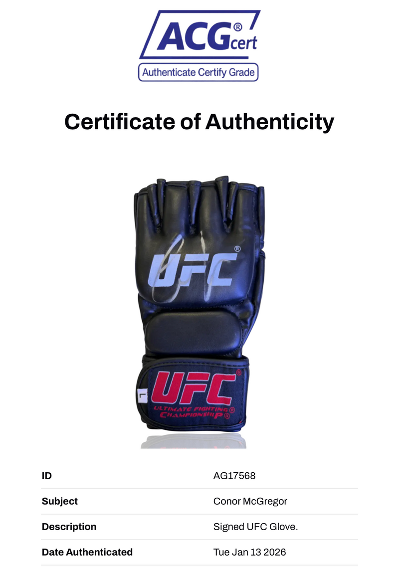 CONOR MCGREGOR SIGNED UFC FIGHT GLOVE NOTORIOUS (ACG AG17568)-2
