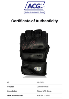DANIEL CORMIER SIGNED UFC AUTOGRAPH FIGHT GLOVE (ACG CERT AG17571)-2