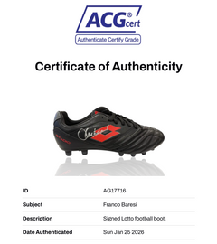 FRANCO BARESI SIGNED AC MILAN LOTTO FOOTBALL BOOT (ACG CERT AG17716)-6