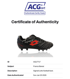 FRANCO BARESI SIGNED AC MILAN LOTTO FOOTBALL BOOT (ACG CERT AG17717)-6