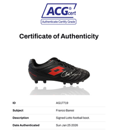 FRANCO BARESI SIGNED AC MILAN LOTTO FOOTBALL BOOT (ACG CERT AG17719)-6