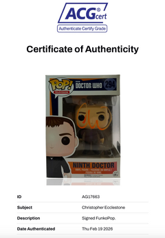 CHRISTOPHER ECCLESTONE SIGNED DR WHO FUNKO POP! #294 (ACG CERT AG17663)-3