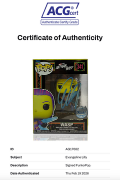 EVANGELINE LILLY SIGNED ANT MAN AND THE WASP FUNKO POP! #341 (ACG CERT AG17682)-3