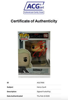 HENRY CAVILL SIGNED GERALT THE WITCHER #1192 FUNKOPOP (ACG CERT AG17668)-3