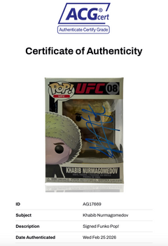KHABIB NURMAGOMEDOV SIGNED UFC FIGHTER FUNKOPOP #08 (ACG CERT AG17669)-3
