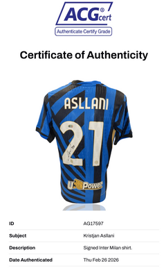 KRISTJAN ASSLANI SIGNED 2024/25 INTER MILAN HOME SHIRT ASSLANI 21 (ACG CERT AG17597)-2