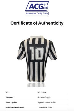 ROBERTO BAGGIO SIGNED 1993 JUVENTUS FOOTBALL HOME SHIRT (ACG CERT AG17589)-2
