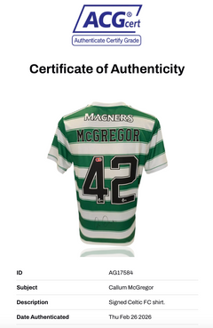 CALLUM MCGREGOR SIGNED CELTIC FC 2021/22 HOME SHIRT (ACG CERT AG17584)-2