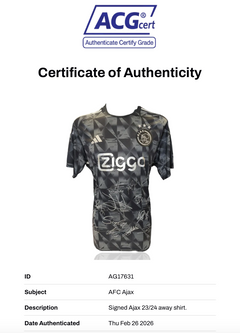 AFC AJAX SIGNED 2023/24 AWAY SQUAD SHIRT HENDERSON, HATO, TAYLOR (ACG CERT AG17631)-4