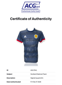 SCOTLAND SQUAD FOOTBALL SIGNED 2020/22 HOME SHIRT (ACG CERT AG17641)-4