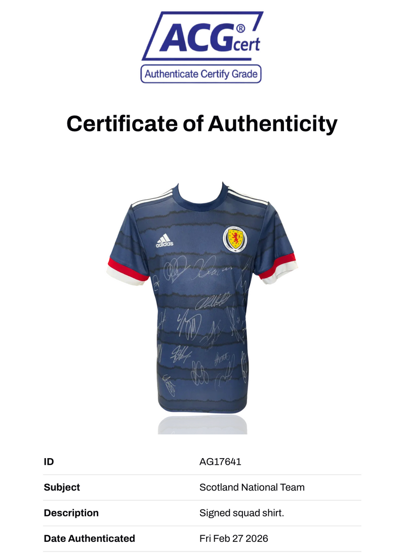 SCOTLAND SQUAD FOOTBALL SIGNED 2020/22 HOME SHIRT (ACG CERT AG17641)-4