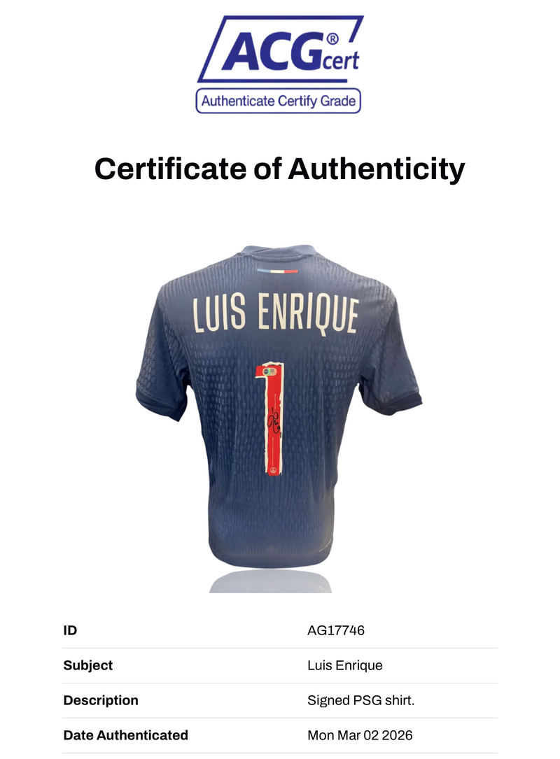 LUIS ENRIQUE SIGNED 24/25 PARIS SAINT-GERMAIN PSG HOME SHIRT (ACG CERT AG17746)-2