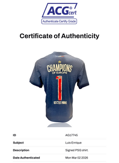LUIS ENRIQUE SIGNED 24/25 PARIS SAINT-GERMAIN PSG HOME SHIRT (ACG CERT AG17745)-2