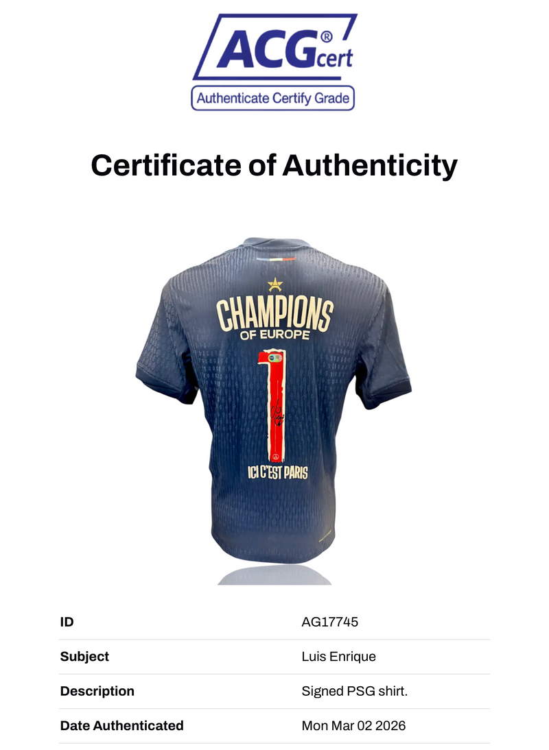 LUIS ENRIQUE SIGNED 24/25 PARIS SAINT-GERMAIN PSG HOME SHIRT (ACG CERT AG17745)-2