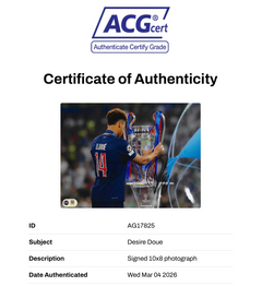 DESIRE DOUE SIGNED PARIS SAINT-GERMAIN PSG 10X8 PHOTO (ACG CERT AG17825)-2