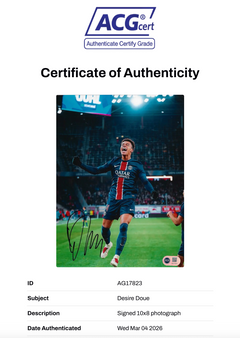 DESIRE DOUE SIGNED PARIS SAINT-GERMAIN PSG 10X8 PHOTO (ACG CERT AG17823)-2