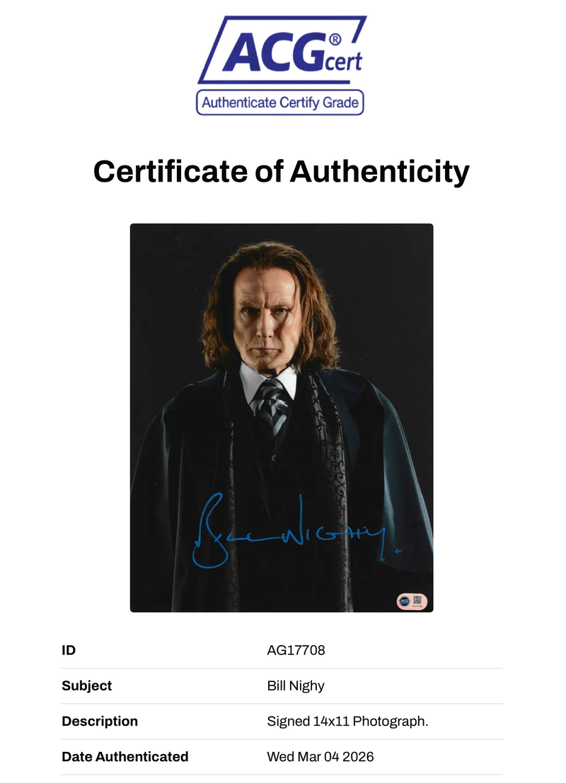 BILL NIGHY SIGNED HARRY POTTER RUFUS SCRIMGEOUR 14X11 PHOTO (ACG CERT AG17708)-2